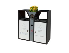 太陽(yáng)能花箱垃圾桶