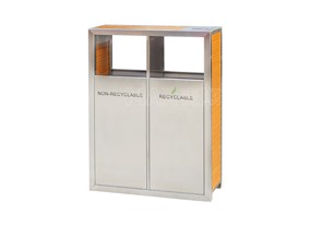 鋼木分類垃圾桶